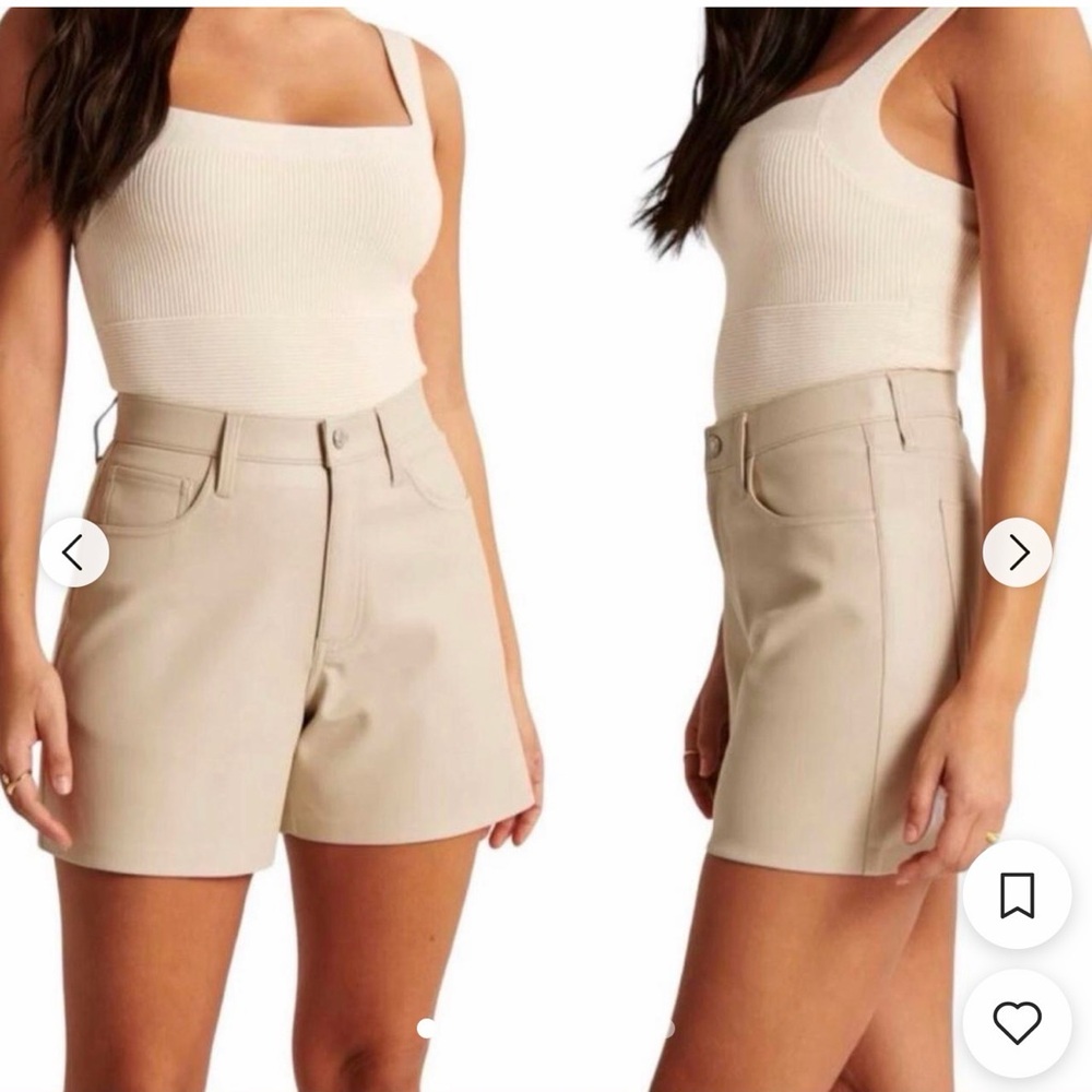Abercrombie & fitch the dad short high rise NWT Vegan leather